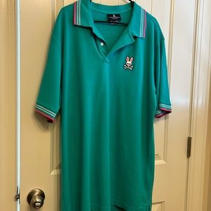 Psycho Bunny Green Polo Shirt.  Worn once. XXXL size 9.